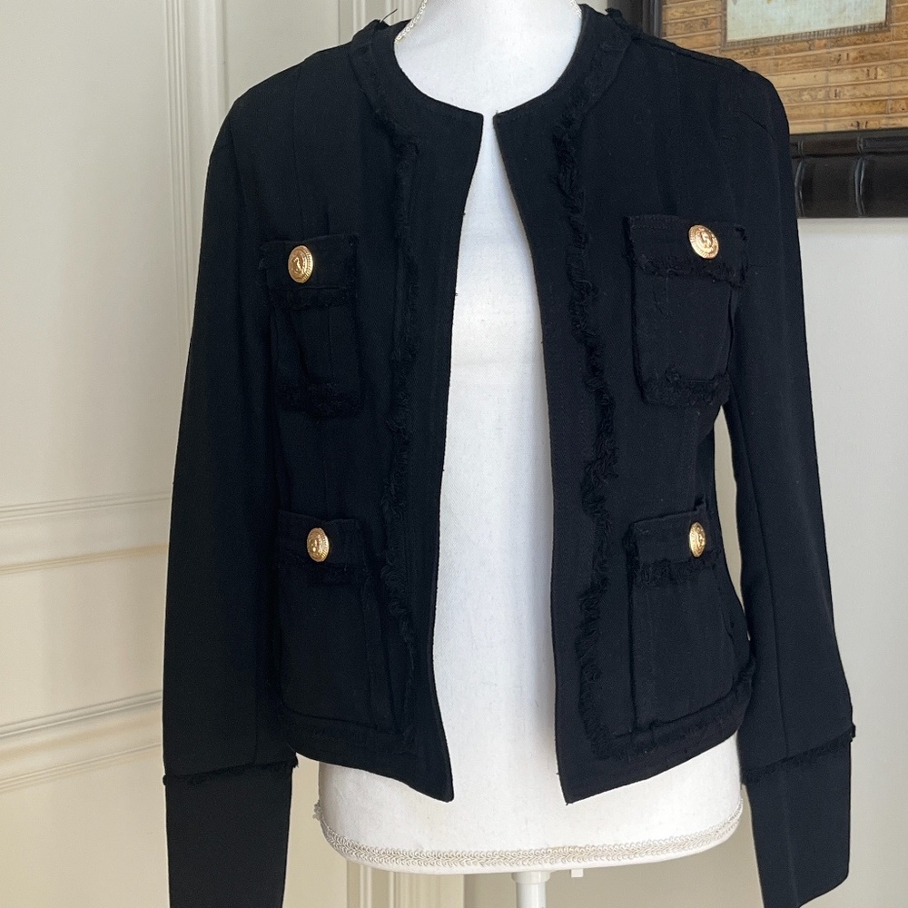 OO LA LA Black Cotton Womens Jacket Size S